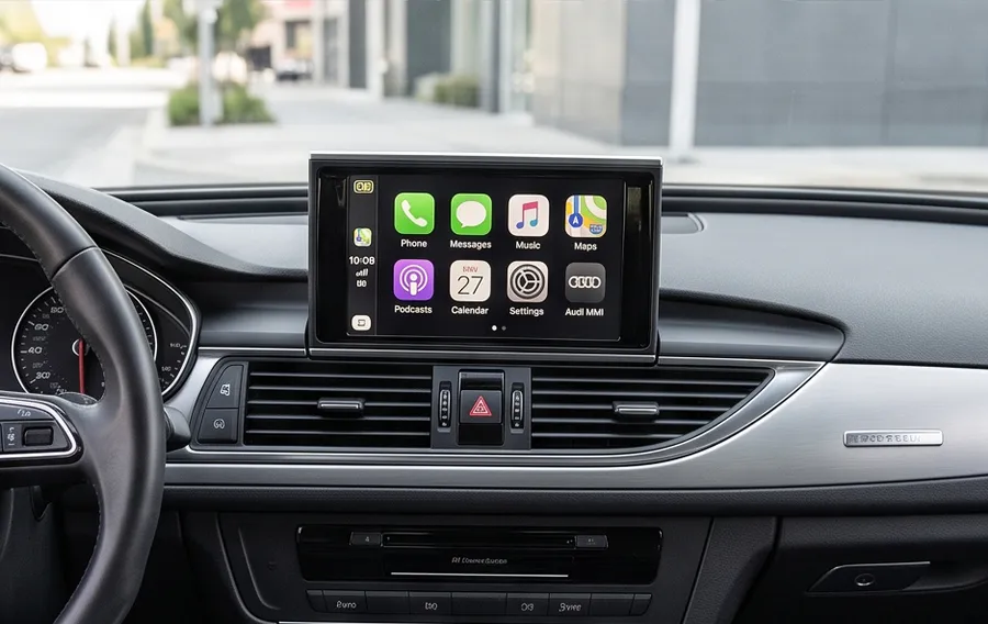 Audi MMI 3G / 3G+ 无线 CarPlay 解码模块 —— 原厂屏幕改装实拍