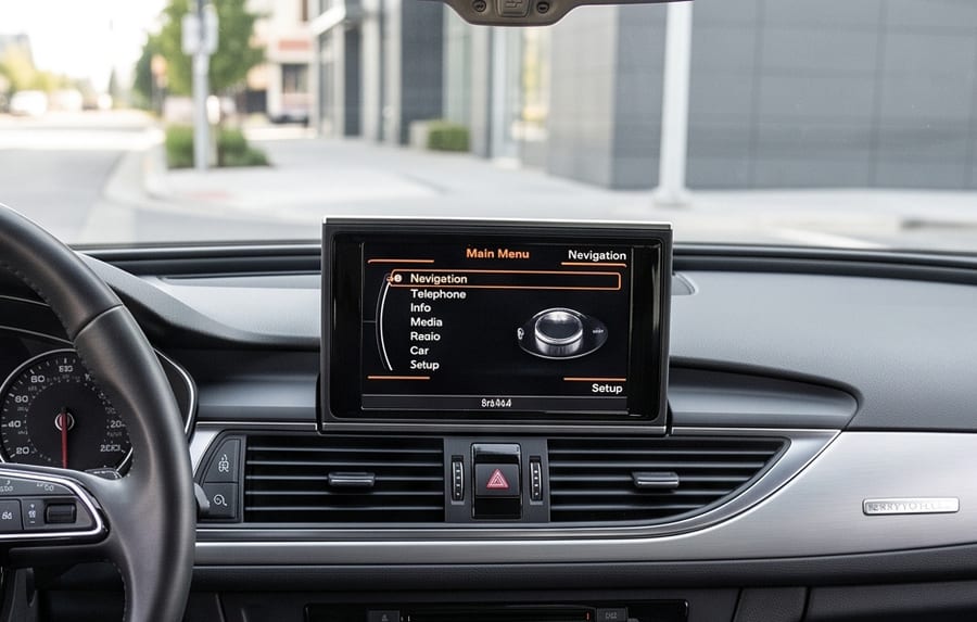 CarPlay 改装前的 Audi MMI 3G / 3G+ 原厂菜单——原始界面完整保留
