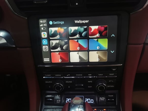 Porsche 911 Carrera wireless CarPlay real installation photo — factory screen