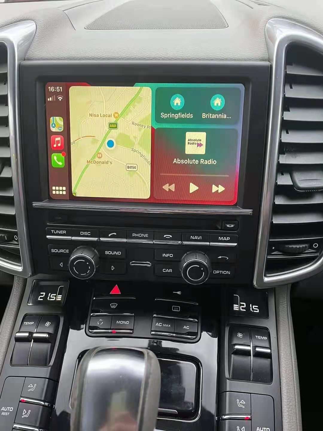 Porsche Cayenne wireless CarPlay real installation photo — factory screen