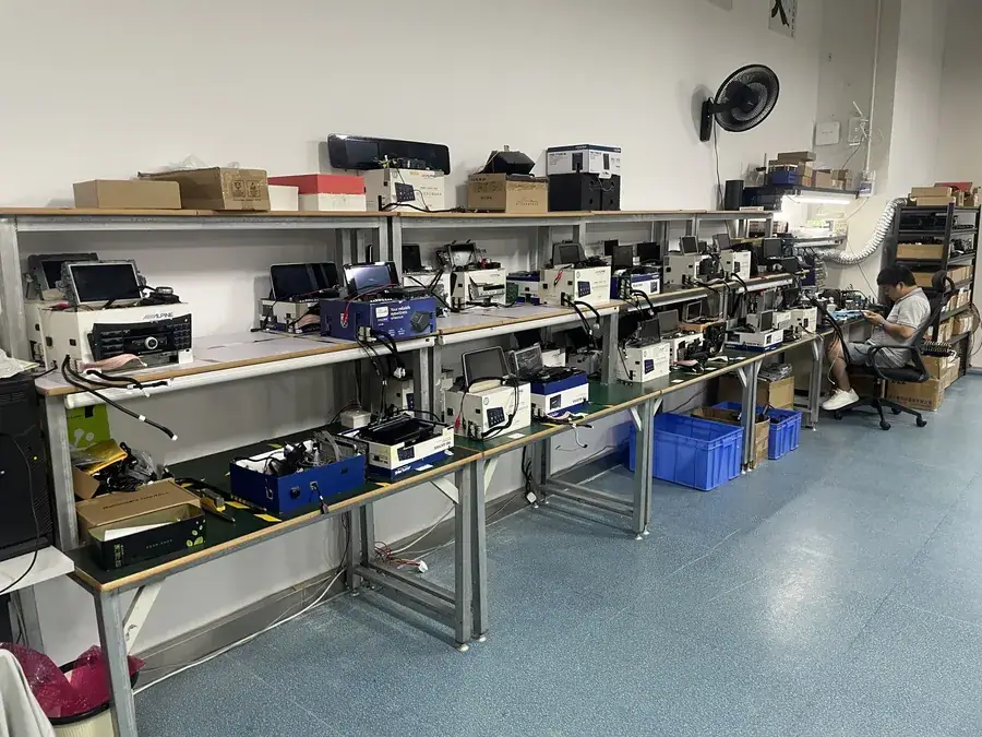 CarPlay decoder module production line at the factory