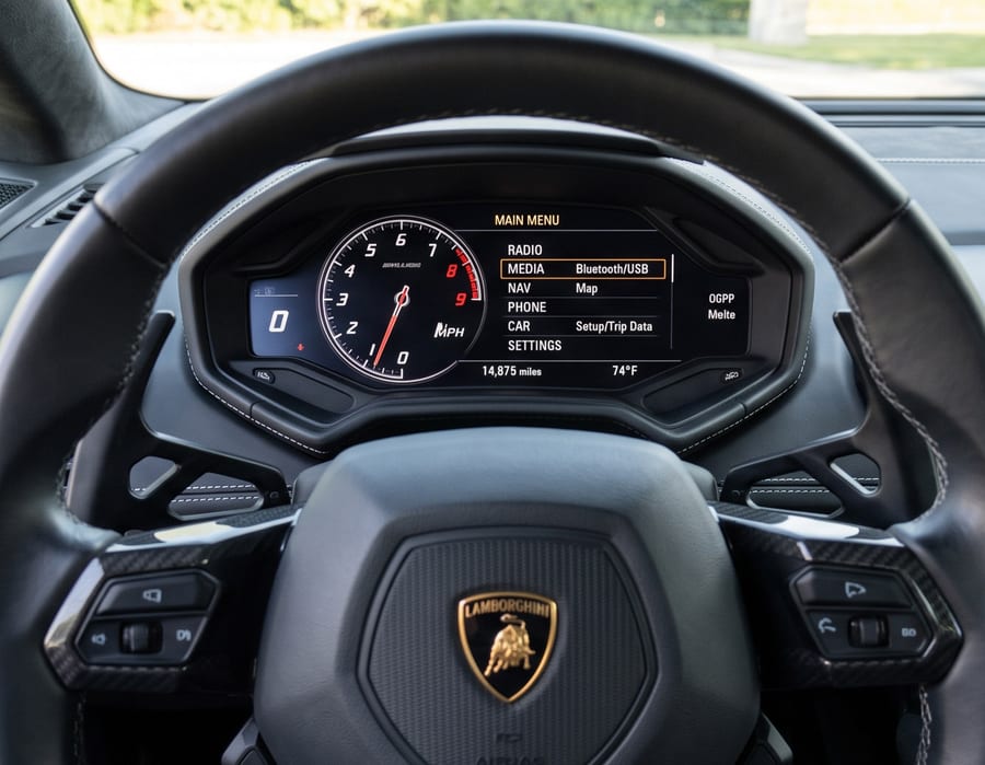 Lamborghini Huracán 信息娱乐系统原厂菜单（CarPlay 改装前）——原车界面完整保留