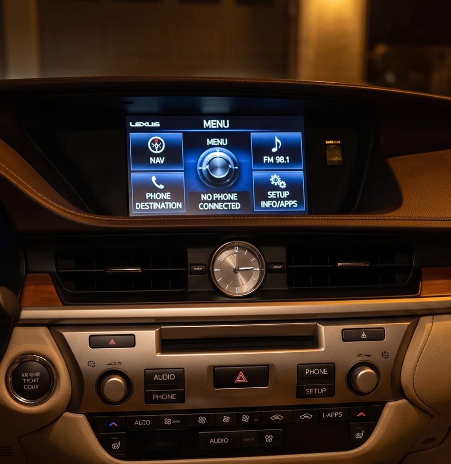 CarPlay 改装前的 Lexus infotainment (gen 1) 原厂菜单——原始界面完整保留