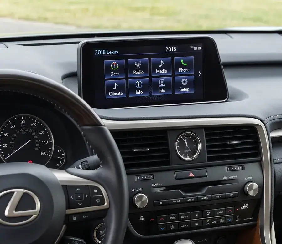 Lexus gen 2 factory head unit screen before a wireless CarPlay decoder module is fitted