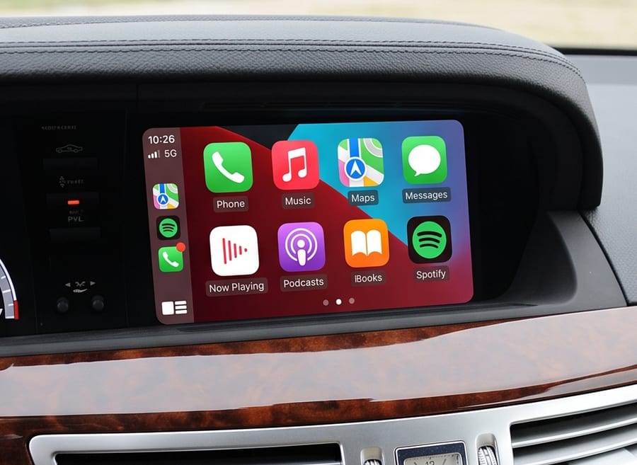 安装 DIYCarPlay 解码器后，Mercedes-Benz COMAND NTG4.0 运行无线 Apple CarPlay