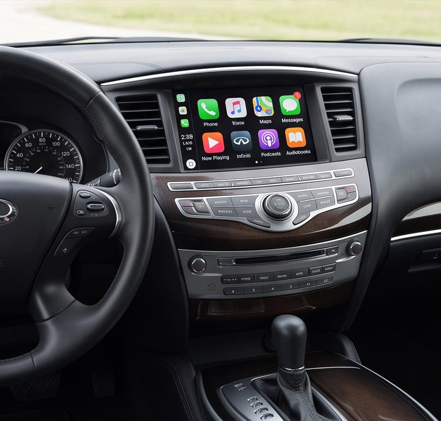 安装 DIYCarPlay 解码器后，运行无线 Apple CarPlay 的 Nissan / Infiniti Nissan/Infiniti infotainment (rev 2)