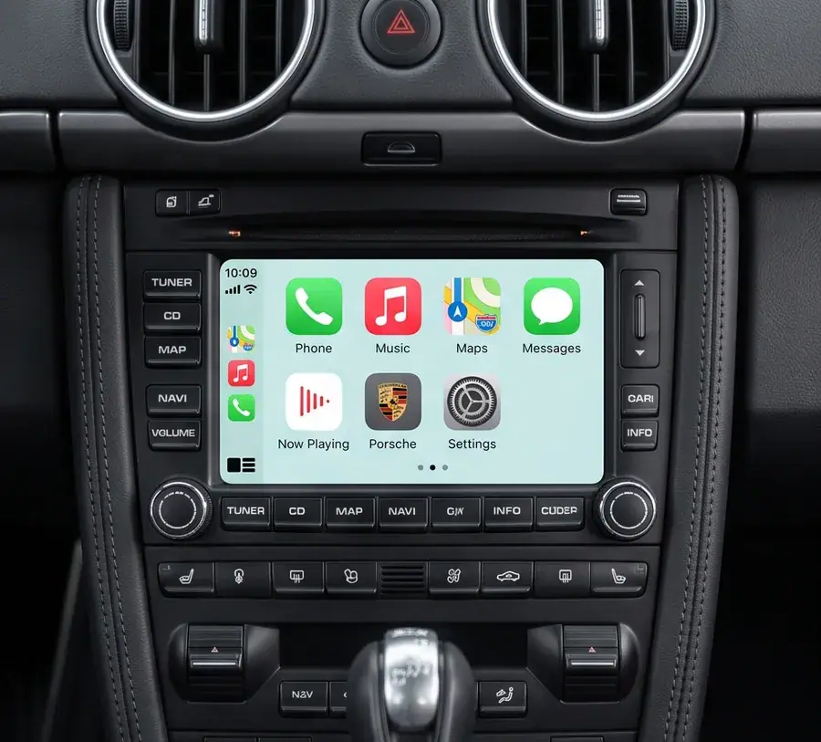 Porsche CDR 3.0 无线 CarPlay 解码模块 —— 原厂屏幕改装实拍