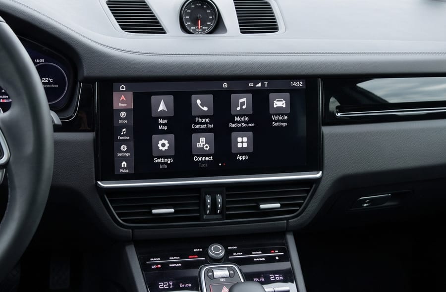 CarPlay 改装前的 Porsche PCM 4.0 / PCM 5.0 原车菜单 — 完整保留原厂界面