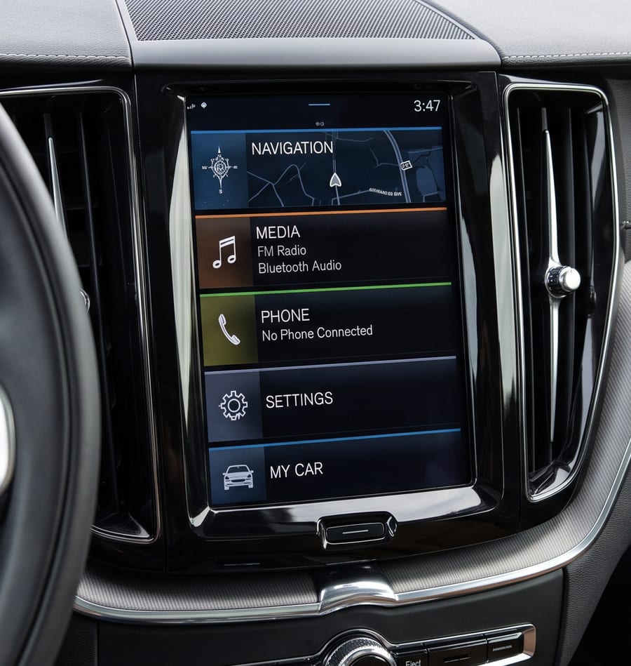 CarPlay 改装前的 Volvo Sensus（中）原厂菜单 — 原始界面完整保留