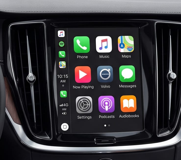 安装 DIYCarPlay 解码器后，Volvo Sensus Connect 运行无线 Apple CarPlay